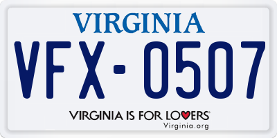 VA license plate VFX0507