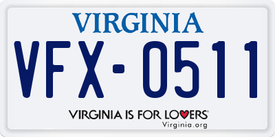 VA license plate VFX0511