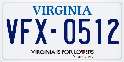 VA license plate VFX0512