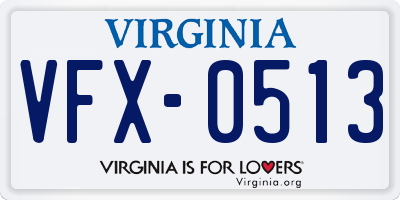 VA license plate VFX0513