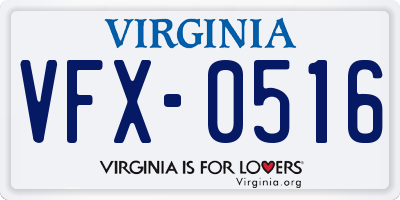 VA license plate VFX0516