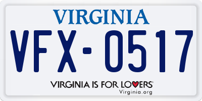 VA license plate VFX0517