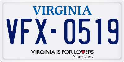 VA license plate VFX0519