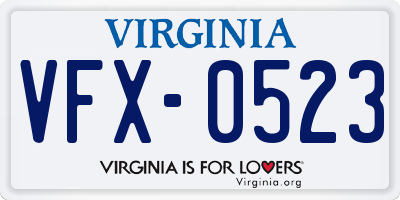 VA license plate VFX0523