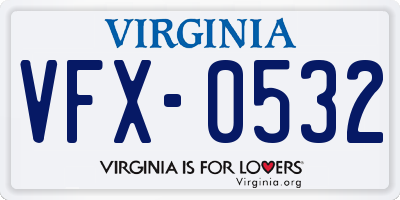 VA license plate VFX0532