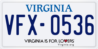 VA license plate VFX0536