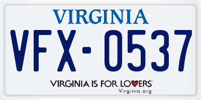 VA license plate VFX0537