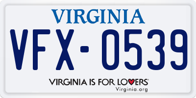 VA license plate VFX0539