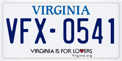 VA license plate VFX0541