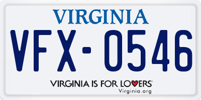 VA license plate VFX0546