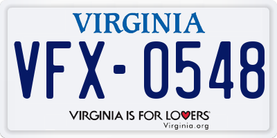 VA license plate VFX0548