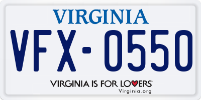 VA license plate VFX0550
