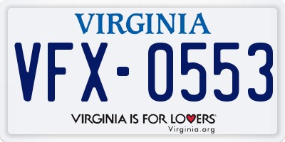 VA license plate VFX0553