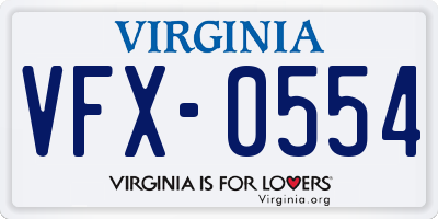 VA license plate VFX0554