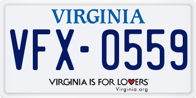 VA license plate VFX0559