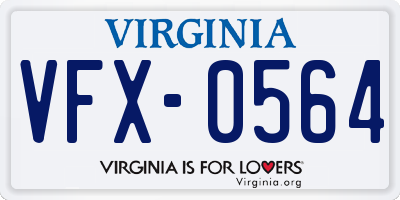 VA license plate VFX0564