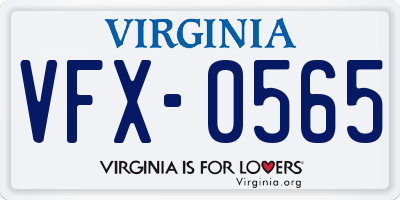 VA license plate VFX0565