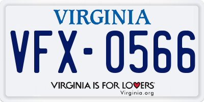 VA license plate VFX0566