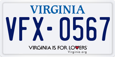 VA license plate VFX0567