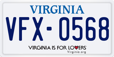 VA license plate VFX0568