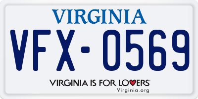 VA license plate VFX0569