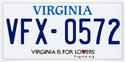 VA license plate VFX0572