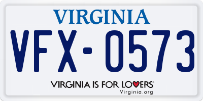 VA license plate VFX0573