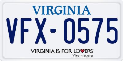 VA license plate VFX0575