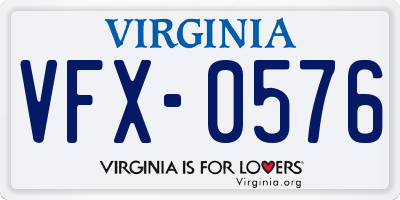 VA license plate VFX0576