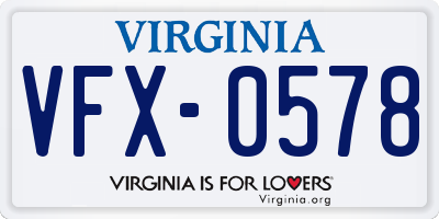 VA license plate VFX0578
