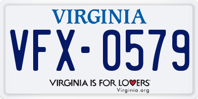 VA license plate VFX0579