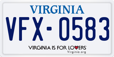 VA license plate VFX0583