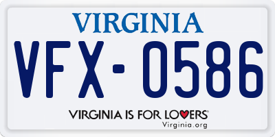 VA license plate VFX0586