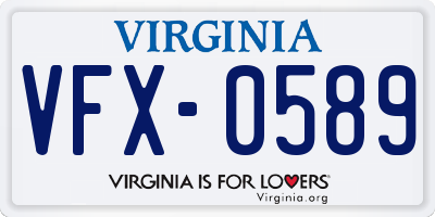 VA license plate VFX0589