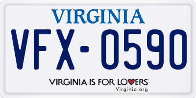 VA license plate VFX0590