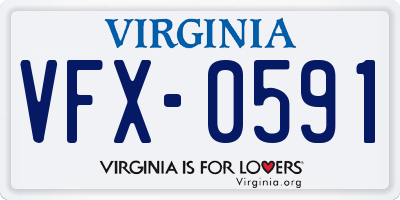 VA license plate VFX0591