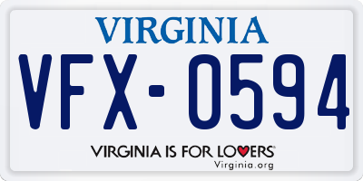 VA license plate VFX0594