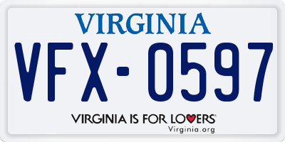 VA license plate VFX0597
