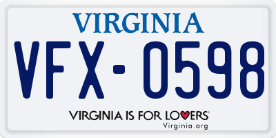 VA license plate VFX0598