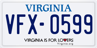 VA license plate VFX0599