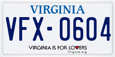 VA license plate VFX0604