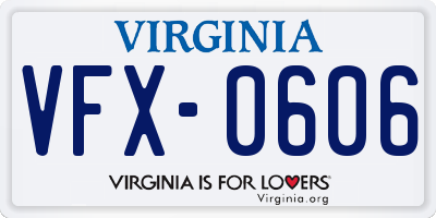 VA license plate VFX0606