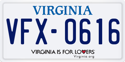 VA license plate VFX0616