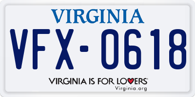 VA license plate VFX0618