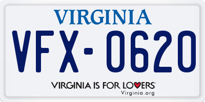 VA license plate VFX0620