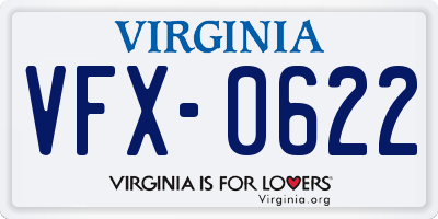 VA license plate VFX0622