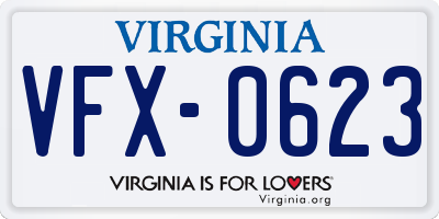VA license plate VFX0623