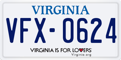 VA license plate VFX0624