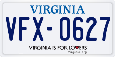 VA license plate VFX0627