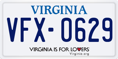 VA license plate VFX0629